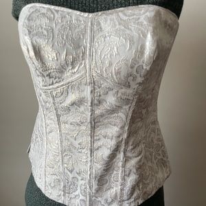 WHBM Cream & Gold scroll Design bustier